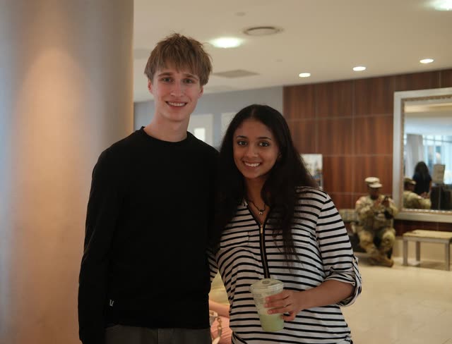 Evan Morris with a fellow National STEM Festival champion in Washington, D.C.